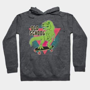 Distressed Old School Skateboarding Dinosaur - T-Rex Skater Hoodie